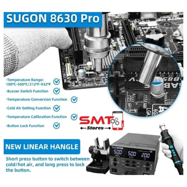 SUGON 8630Pro Hot Air Gun Digital Display - Image 3