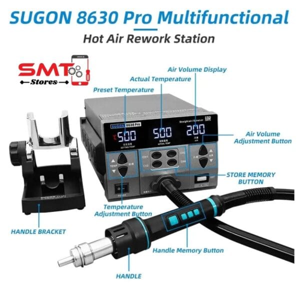 SUGON 8630Pro Hot Air Gun Digital Display